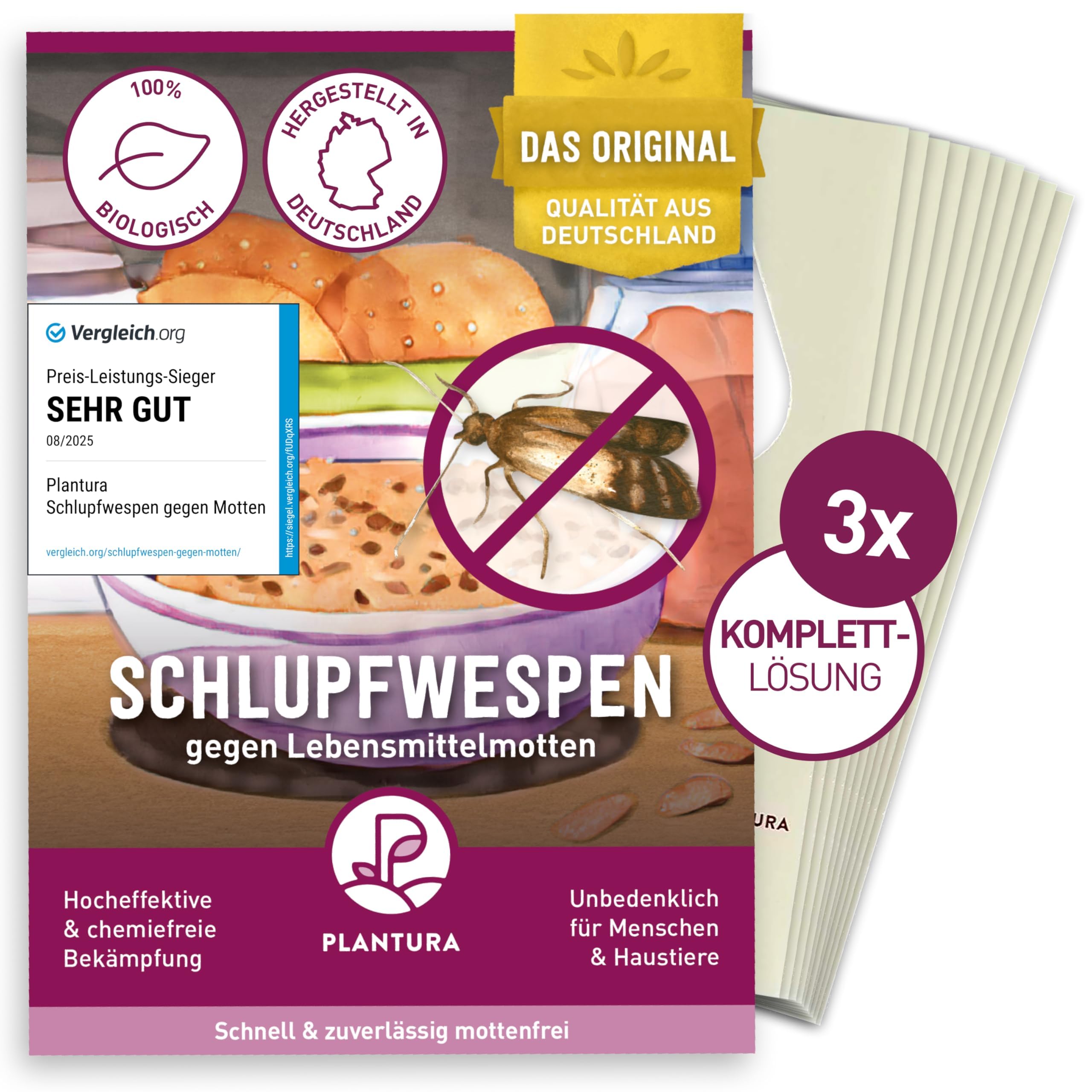 Plantura Schlupfwespen gegen Lebensmittelmotten, 9 Karten