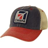 Cessna Aviation Logo Patch Pilot Trucker Cap by Aeroplane Apparel Co. Blue
