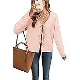 Arach&Cloz Women's Cozy Cotton Tie Front Fall Trendy Bow Cardigan Sweaters 2025