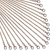 24 Pack Antique Red Copper Cable Chain Necklace Chain Necklace Twisted Link Chain for Jewelry Making (24 Inch)