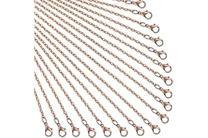 TecUnite 24 Pack Antique Red Copper Cable Chain Necklace Twisted Link Chain for Jewelry Making(18 Inch)