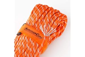 SURVIVORCORD TITAN Survival Patented Paracord 550 - 25ft, 100ft, 500ft & Color Options - 620LB Strength Survival Paracord Military Spec with 3 Strands - Heavy Duty Hank Cord for Camping & Outdoors with Firestarter
