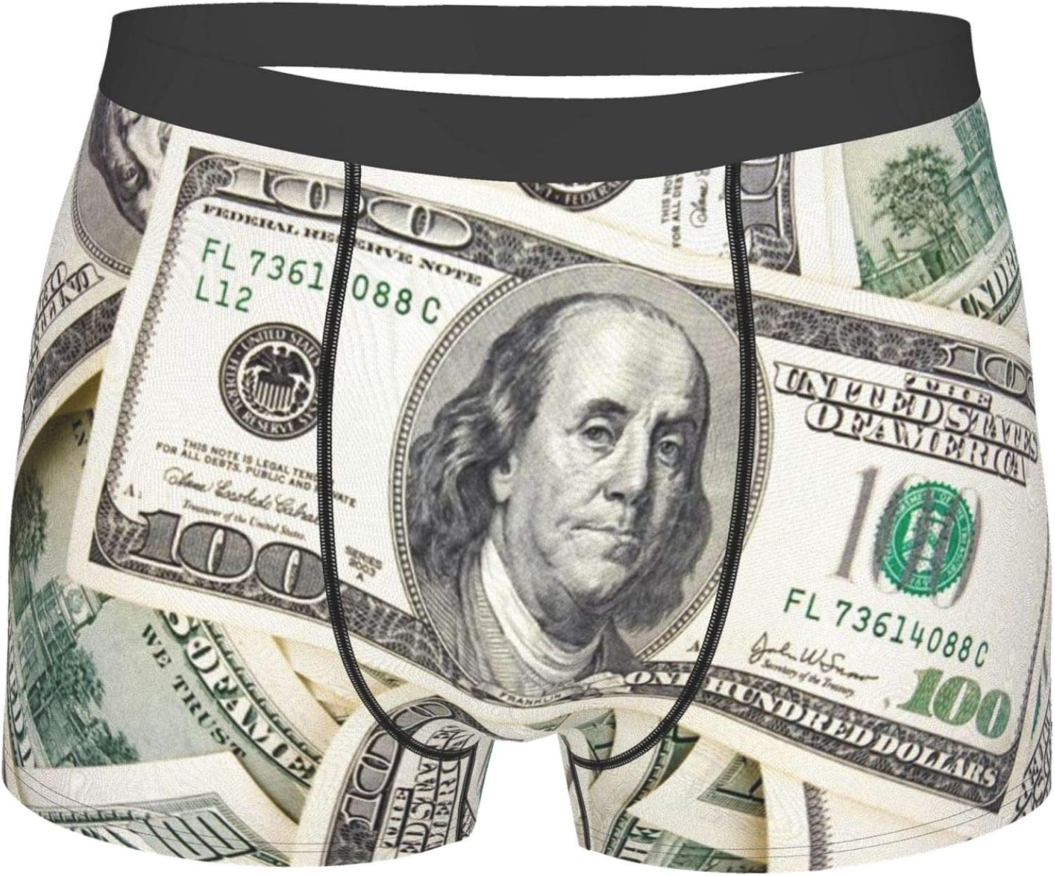 New 100 Dollar Bill Men's Boxer Briefs Soft Breathable Stretch
