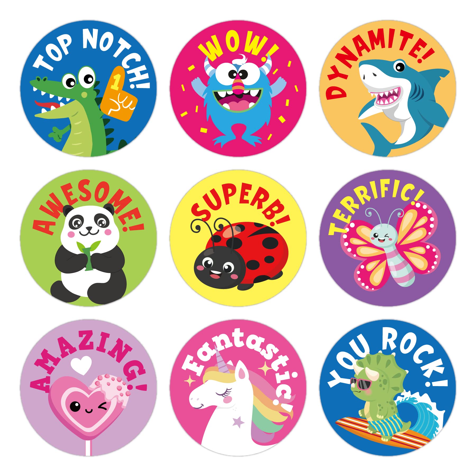 Gooji Small Reward Stickers for Kids, 1008 Pc. Sticker Pack for Teachers, Classroom, Motivational Class Supplies for Students, Boy Girl Toddler Good Job Incentive Behavior School Chart, 1” Round
