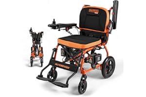 SuperHandy Electric Wheelchair - 150kg Large Capacity, Lightweight and Foldable, 2 x 250W Brushless Motors, 4MPH, Zero Rotati