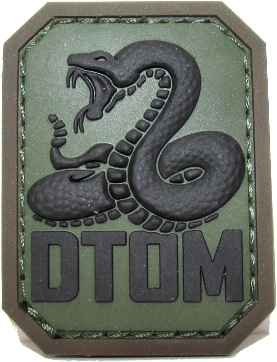 MilSpec Monkey DTOM Don't Tread on Me Morale Patch - PVC (Color:Woodland (Forest))