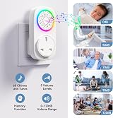 TECKNET Wireless Door Bell Self Powered, Plug Through, RGB Light, 60 Chimes view 4