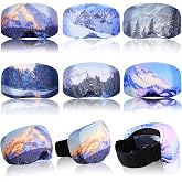 6 Pcs Ski Snowboard Goggle Cover Sleeve, Goggle Cover Microfiber Protective Lens Scratch Dust Protection for Travel Apres