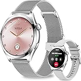 niolina Smart Watches for Women, 1.27" TFT Touchscreen Smartwatch Answer/Make Call, Activity Fitness Trackers with 120+ Sports/HR/Sleep/SpO2 Monitor, IP68 Waterproof for Android iOS (Silver)