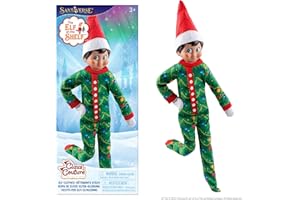 The Elf on the Shelf Claus Couture Collection Goodnight, Sleep Bright PJs - Cheerful and Snuggly Christmas Tree-Print Onesie Elf Pajamas - Scout Elf Not Included Green