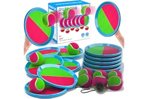Bennol Toss and Catch Ball Game Outdoor Toys for Kids, Outdoor Outside Games Toys for Kids Ages 3 4 5 6 7 8 9 10, Yard Backyard Games Beach Outside (6 Paddle 6 Balls)