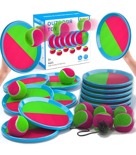 Mwqpgyh Ensemble de de Balle, de Lancer et de Capture | de Capture de Balle Collante Parent-Enfant | Jeux de Plein air Classiques, interactif Pop and Catch Ball pour, Plage