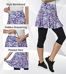 Tennis Skirts with Leggings for Women Skirted