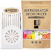 Nonscents Refrigerator Deodorizer - Odor Eliminator - 1 Count | Outshines Baking Soda &amp; Deodorizer with Activate Charcoal, Unscented and Long-lasting Freshen Refrigerator