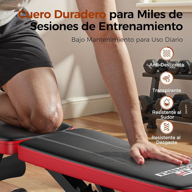 Banco de pesos ajustável para ginásio doméstico, capacidade de carga de 300 kg, banco de treino com 8 posições de encosto para peito, ombros e braços