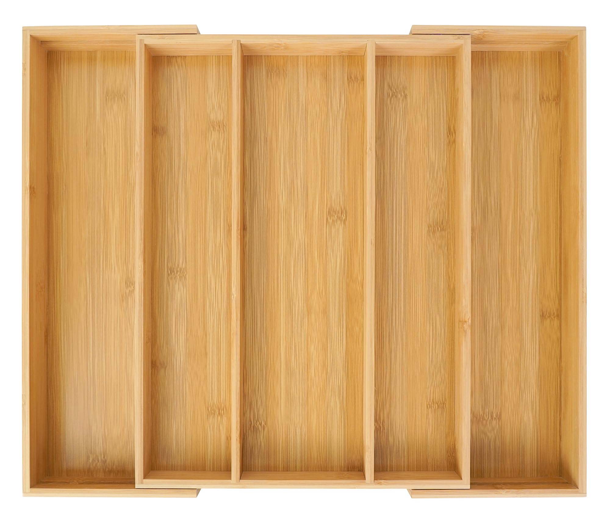 Photo 1 of Utoplike Bamboo Expandable Kitchen Drawer Organizer, Adjustable Utensil Holder and Cutlery Tray Organiser, Drawer Divider for Silverware, Flatware, Knives in Kitchen, Bedroom, Living Room, 5 Slot
