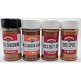 Meehan’s Seasoning Gift Set – 4 Pack (3&3.5 oz Jars) | Ribeye, Pork & Chicken, Rib Rub, BBQ Spice – Premium Grill & Cooking Spices