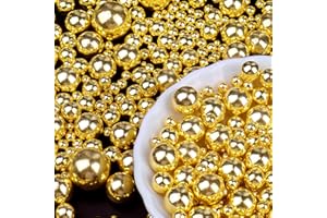 PURBOT Gold Pearl Sprinkles for Cake Decorating, 6 Sizes Mix 4.6 oz Edible Pearls Sugar Sprinkles for Baking Cupcake Cookies