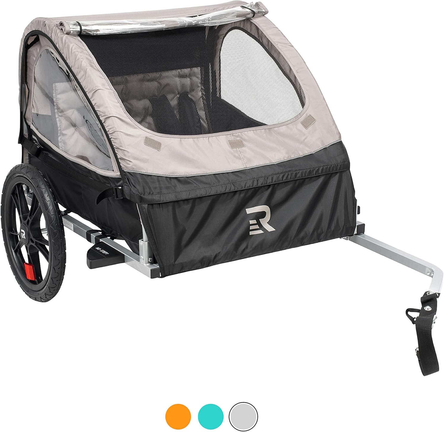 Retrospec Rover Kids Bicycle Trailer Single and Double Passenger Children’s Foldable Tow Behind Bike Trailer with 16" Wheels, CPSC Approved Safety reflectors, and Rear Storage Compartment