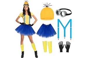 Tinyones 6 Pcs Women's Halloween Costume Accessories Set Yellow Blue Rose Red Cosplay Easy to wear