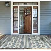 Couristan Monaco Outdoor Area Rug - Marbella 5'3" x 7'6" in Ivory, Sand, and Azure Blue, Durable, Hose Washable, Flatwoven Fl