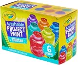 Crayola Washable Glitter Paint Assorted Colours Pack of 6 2oz Bottles view 5