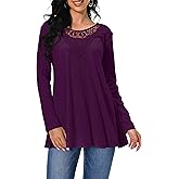 Afibi Shirts for Women Long Sleeve Casual Loose Fit Tunic Tops For Leggings