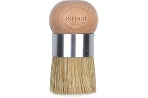 INFINITI ELEMENTZ Professional Chalk and Wax Paint Brush | Short Stub Brush DIY Painting and Waxing Tool | Smooth, Natural Bristles | Folk Art, Home Décor, Wood Projects, Furniture, Stencils | Reusable