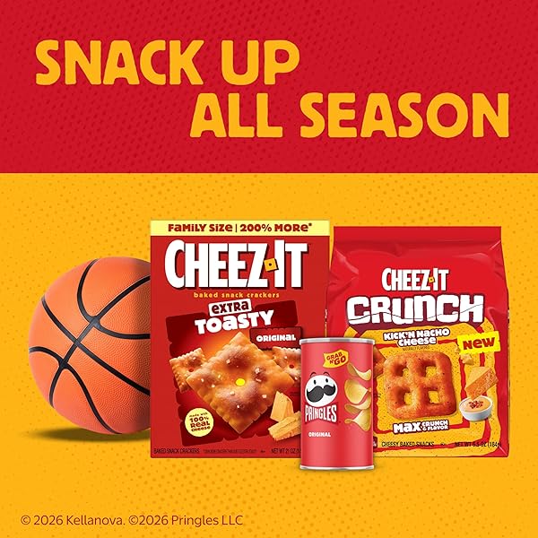 CHEEZ-IT SNAP’D CHEESE CRACKER CHIPS, THIN CRISPS, LUNCH SNACKS, DOUBLE CHEESE, 45OZ CASE (6 BAGS)