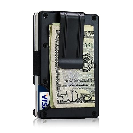 Black Credit Ca!   rd Holder With Money Clip For Cash Money Clip Case Wallets Slim Minimal!   ist Business Card Holder Rfid Blocking For Men Women - 