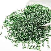 2×6mm Green Tube Beads for Jewelry Making, 1440 Pcs Colored Glass Twisted Bugle Beads for Earring, Necklace, Bracelet, Waist, Clothing Accessories