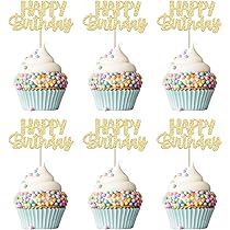 Gyufise Lot De 24 Décorations Pour Cupcakes « Happy Birthday
