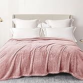 Exclusivo Mezcla Plush Fuzzy Fleece Bed Blanket Twin Size, Super Soft, Fluffy and Warm Blankets for Couch, Bed, All Season (Dusty Pink, 90x66 inches)