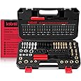 Kolvoii Thread Repair Kit 49-Piece, Metric & SAE Thread Chaser Kit with Taps, Dies & Files �C UNC, UNF, Metric Rethread Damage