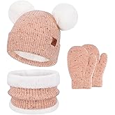 Toddler Kids Winter Hats Gloves Scarfs Beanie Mittens Neck Warmer for 0 6 12 Months 1 2 3 4-8 Year Old Baby Girls Boys Gifts