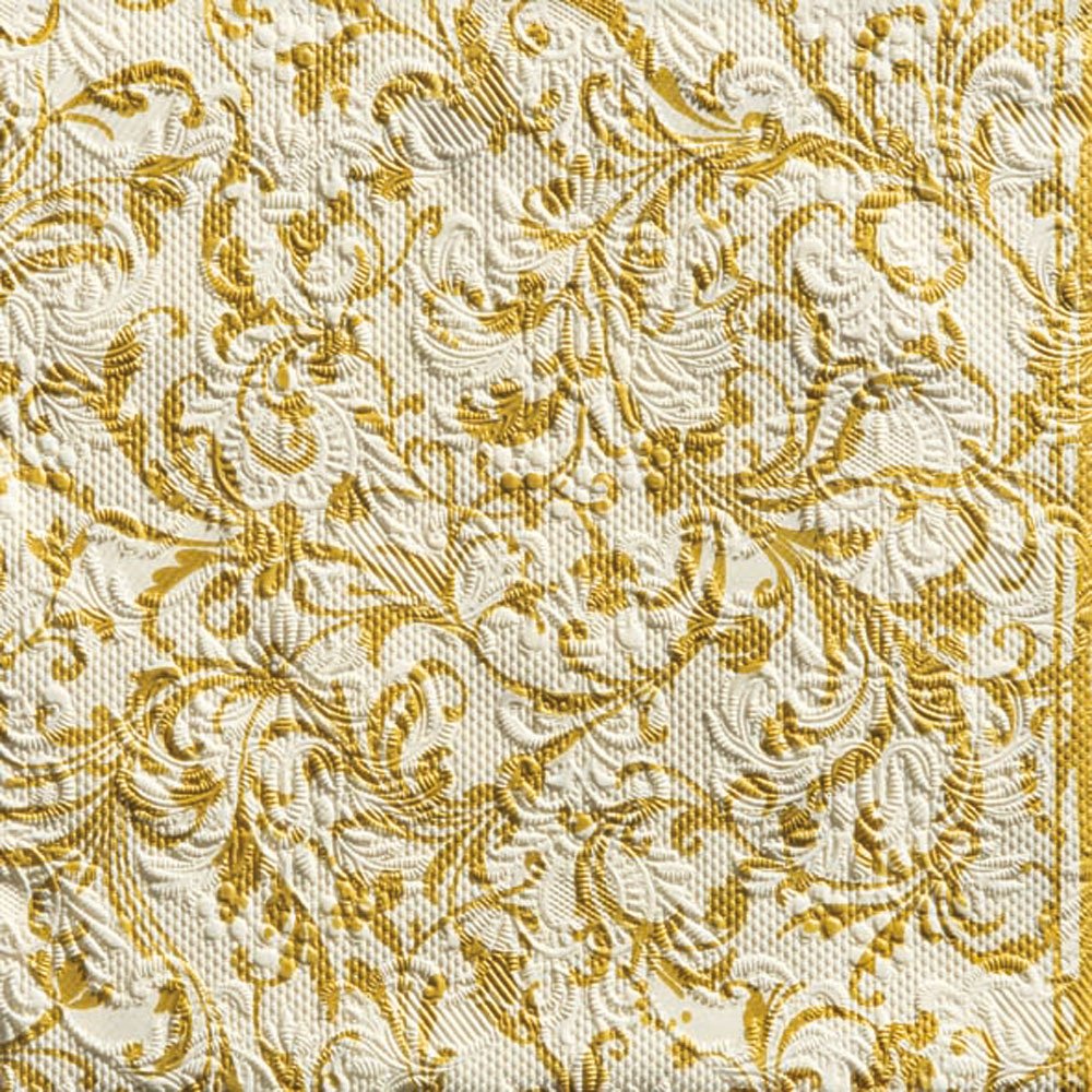 Luxury Ambiente Elegance Damask Napkins Cream/Gold Amazon.co.uk