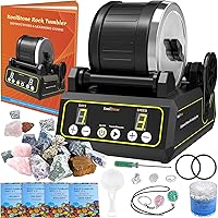 Large 2.5LB Professional Rock Tumbler Kit, 3-Speed Motor & 9-Day Timer, Rubber Barrel, Quiet Rotary Stone Polisher, Rough Gem