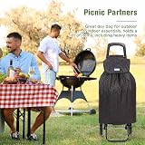 Rainberg 50L Lightweight 2 Wheel Shopping Trolley Black Pattern view 6