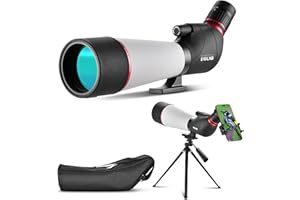 ESSLNB 20-60x80 Spotting Scopes, 45 Degree Angled BAK4 High Definition Waterproof Spotter Scope with Tripod, Carrying Bag and Phone Adapter for Bird Watching Wildlife Scenery Target Shooting Hunting