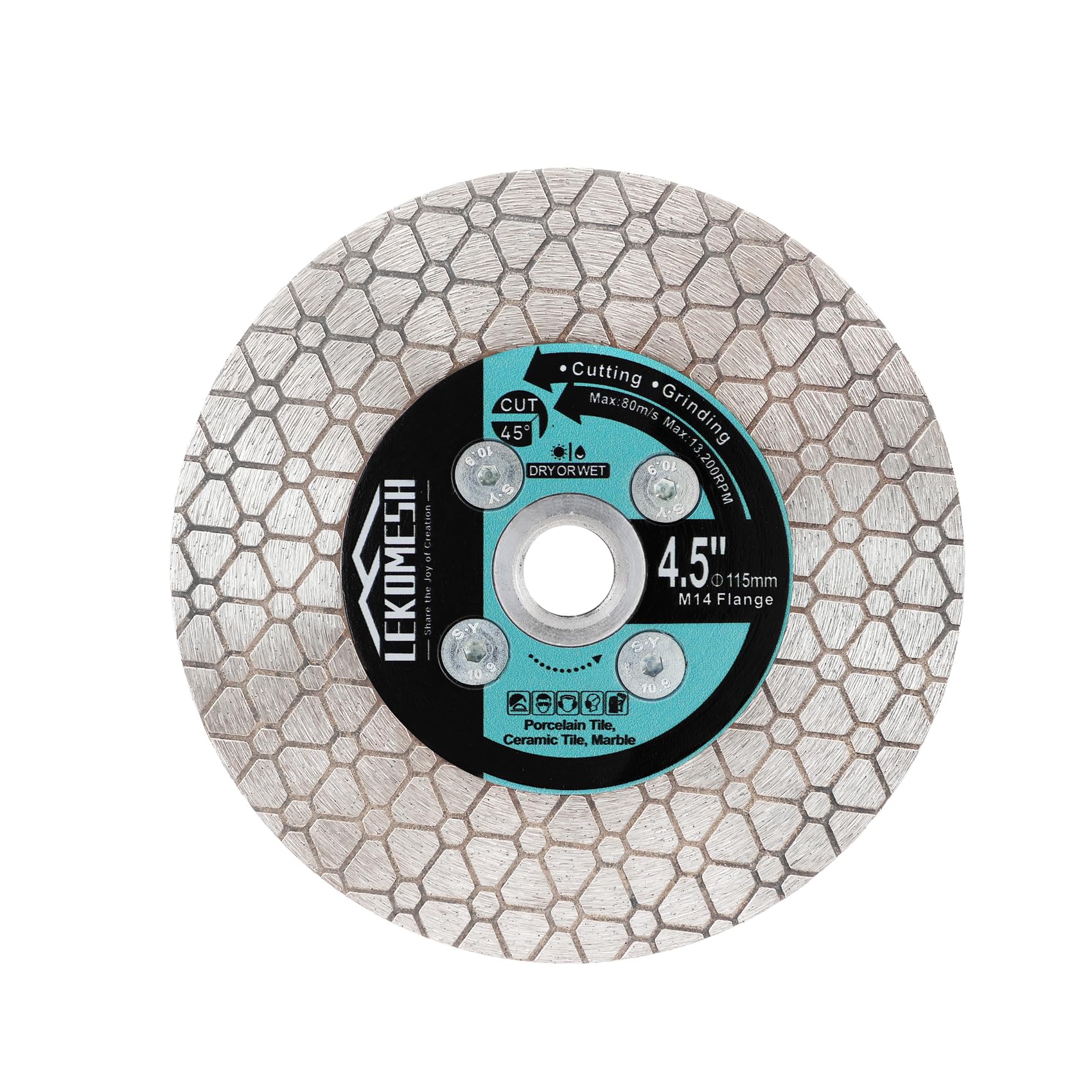 LEKOMESH Diamond Cutting Disc 115MM - Tile Cutting Disc Cutting Wheel Double-sided Diamond Discs for Cutting Grinding Porcelain Ceramic Tile Marble Granite,M14 Thread