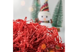 AIRGAME TCAIRG Crinkle Cut Paper Shred Filler (1/2 LB) for Gift Wrapping & Basket Filling - Red shredded paper for gift box, box confetti shredded, box stuffing