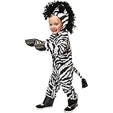 Fun Costumes Child Wild Zebra Costume Jumpsuit with Tail, Hood, Mane, Ears, & Hooves
