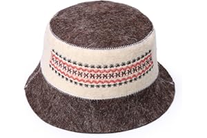 Ukrainian Wool Sauna Hat for Men and Women Ukrainian Ornament Red Vyshyvanka Protect Hair - Sauna Cap for Men - Banya Hat for