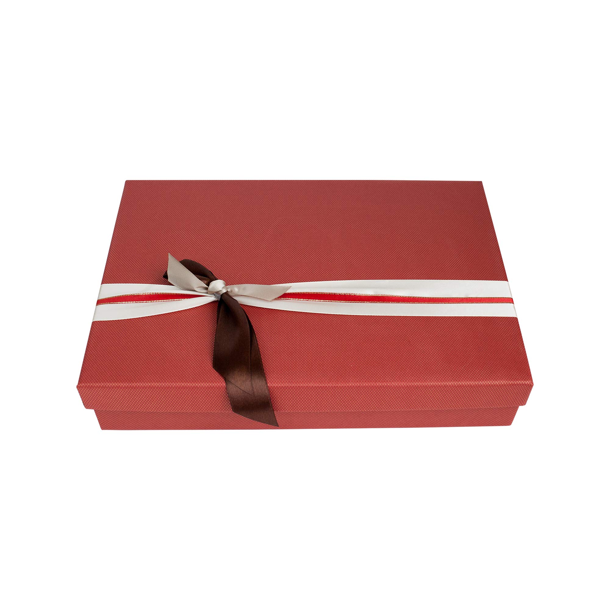 Emartbuy Red Rigid Gift Box with Ribbon – 29 x 20.5 x 6 cm – Luxury Cardboard Presentation Box|Premium Packaging for Hampers, Bridesmaid Gifts, Birthdays, Weddings, Corporate Gifting