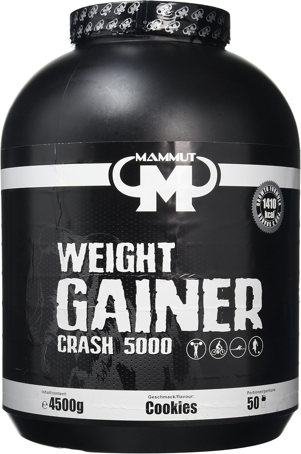 Mammut 4500 g Cookies Weight Gainer Crash 5000, 4500 g Dose