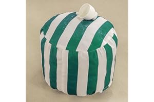 IEVENW Waterproof Round Stuffed Pouf Ottoman, Indoor Outdoor Pouf Foot Stool Storage Ottoman, Floor Poufs Foot Rest with Foam Chunk Filling, Green