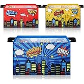 Maxdot 3 Pack Comic Themed Storage Basket Collapsible Bin,City,Rectangle | Holds Books Toys Clothes, For Boys Girls Room Nursery, Laundry Hamper Organizer, Rectangle Design, Foldable Fabric