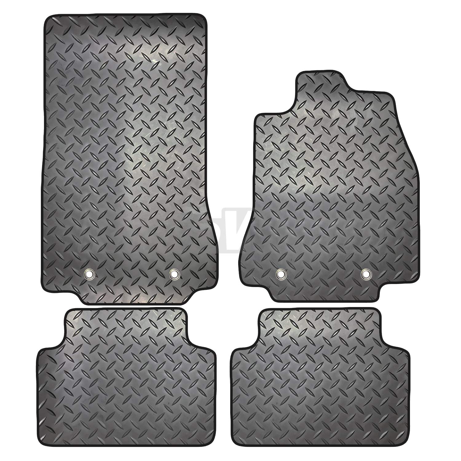Carsio Rubber 4 Piece Car Mat Set For Jaguar XF 2008-2014 (Rubber) with [4 Clips] Tailored Fit Floor Mat Complete Accessory Black Custom Fitted - All Weather & Heavy Duty, Anti-Slip Backing