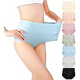 cauniss Cotton Panties High Waisted C Section Recovery Postpartum Soft Full Coverage Underwear for Women(7 Pack)