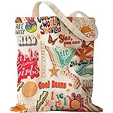 Miss Adola Aesthetic Canvas Tote Bag - Reusable Shoulder Tote Bag for Women Lady Casual Vacation, Shopping, Work, Gym